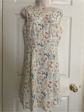 SM Wardrobe Sleeveless Garden Theme Print Summer Dress